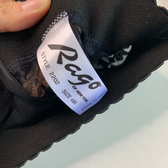 Rago Women's Long Line Bra Style 2202 Black Lace 48B - Picture 4 of 5